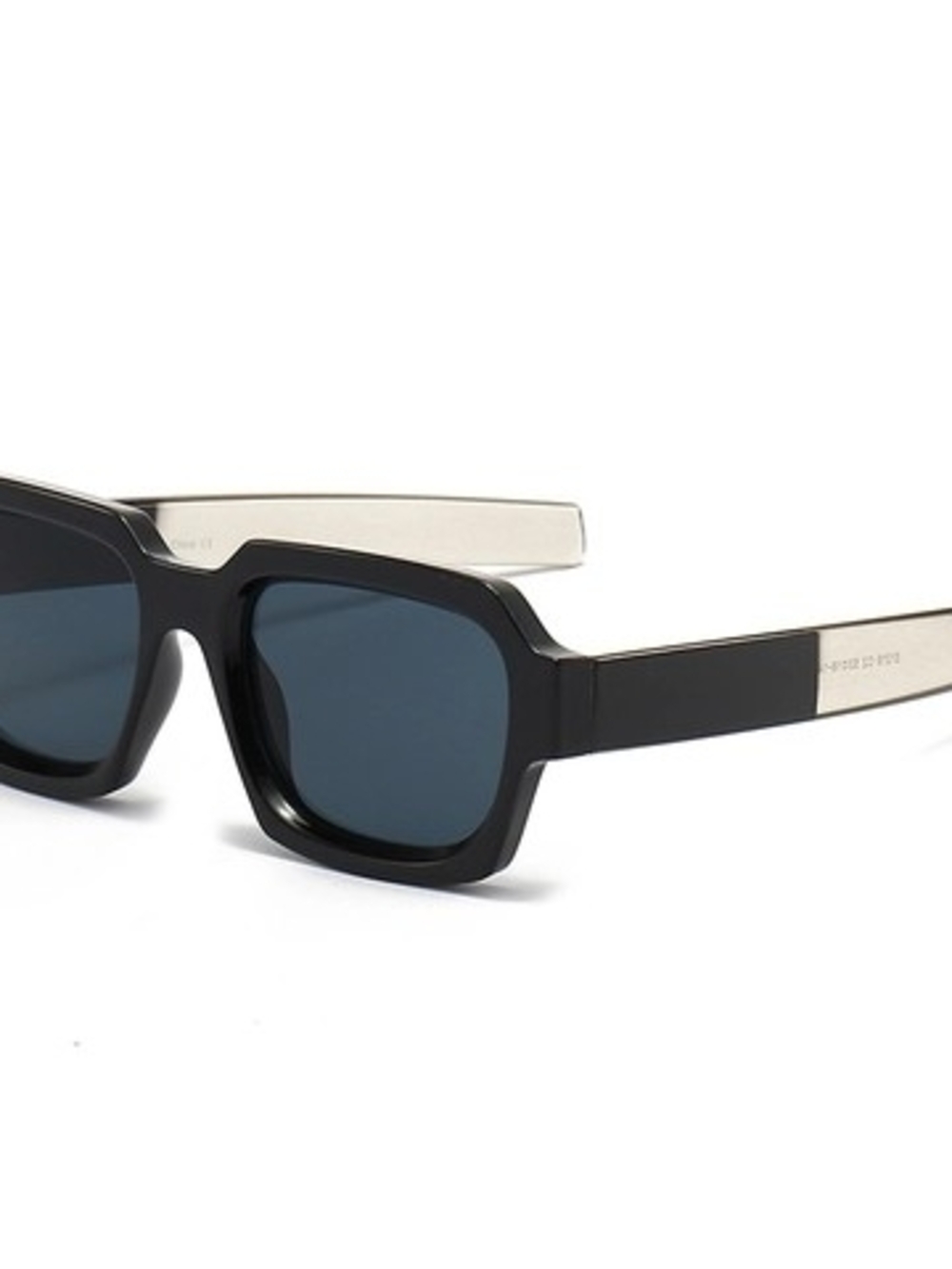 Black and Clear unisex Rectangle Sunglasses